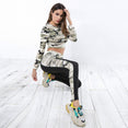 Camouflage Crop top Women Breathable Slim Set