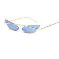 Cat Eye Rimless Metal Frame Sunglasses