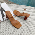 Vintage Square Toe Wood Heel Slipper