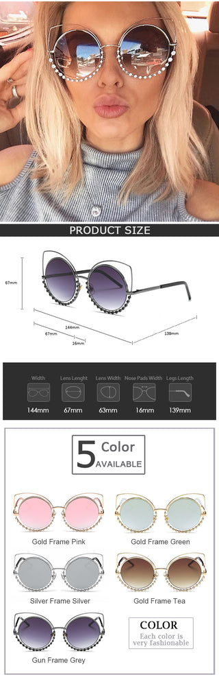 Luxury Cat Eye RunBird Diamond Sunglasses