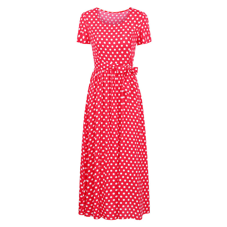 Long Polka Dot Plus Size Dress