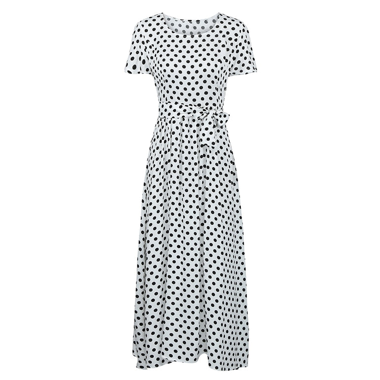 Long Polka Dot Plus Size Dress