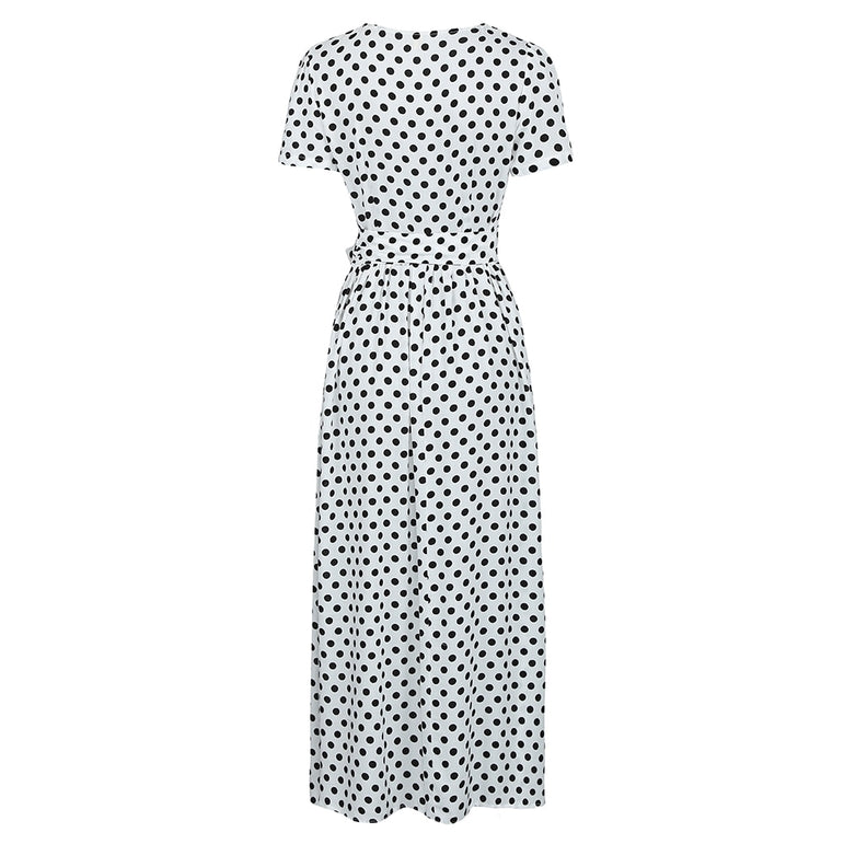 Long Polka Dot Plus Size Dress