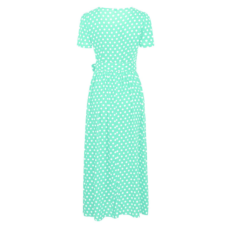 Long Polka Dot Plus Size Dress