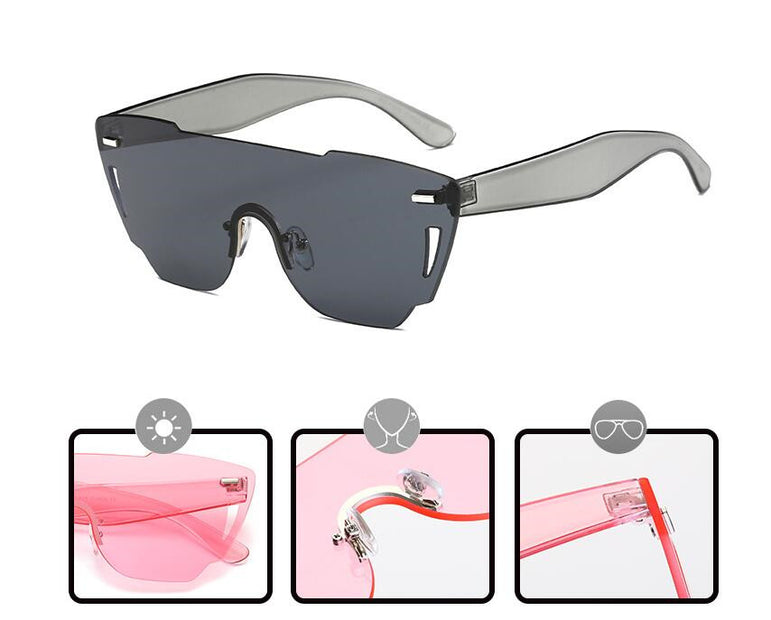 Sexy Cateye Rimless Sunglasses