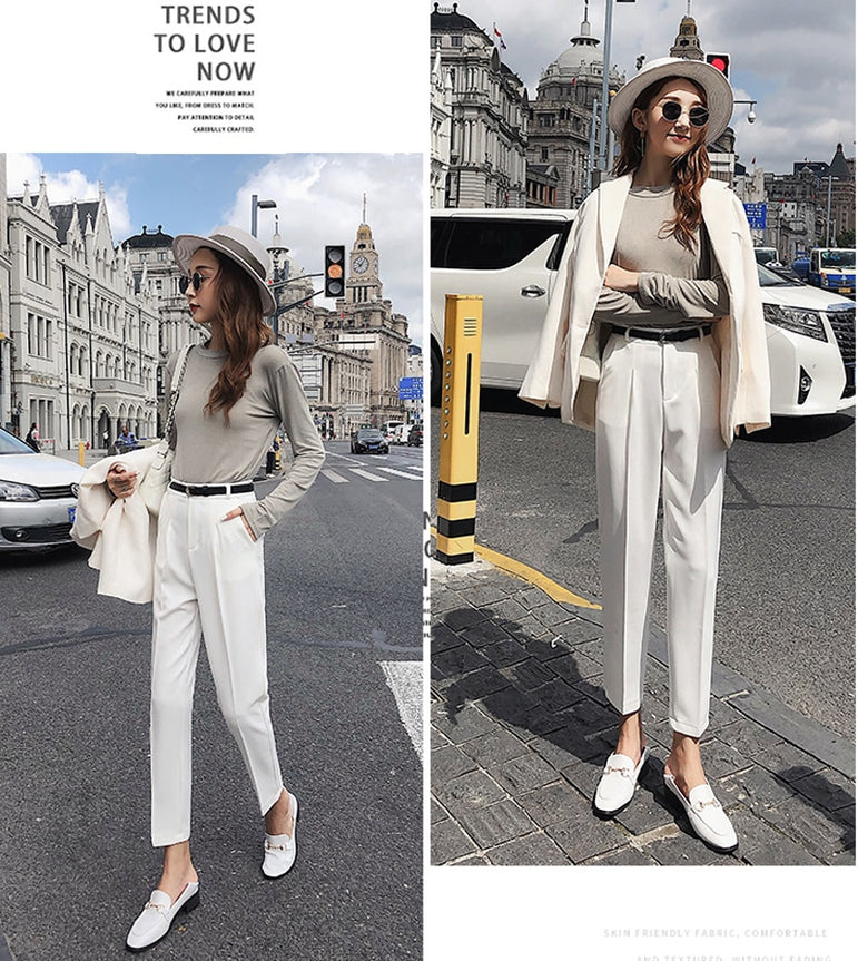 Casual Style High Waist Elegant Pants