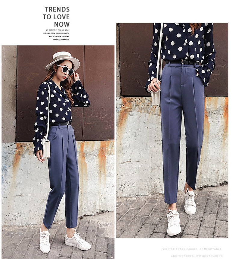 Casual Style High Waist Elegant Pants