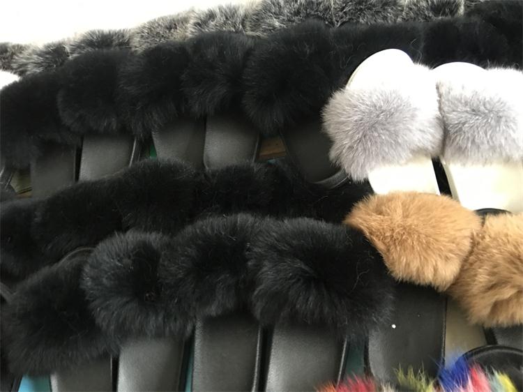 Cute Plush Fox Hair Fluffy Furry Slippers