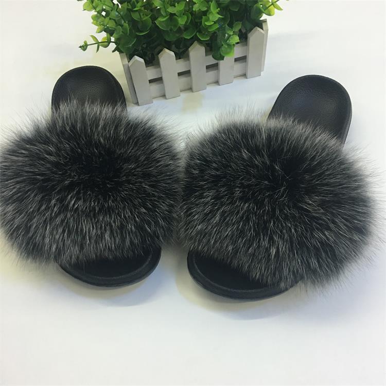 Cute Plush Fox Hair Fluffy Furry Slippers