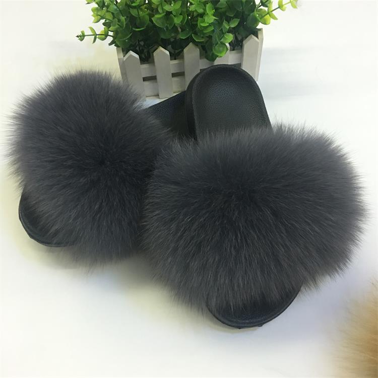 Cute Plush Fox Hair Fluffy Furry Slippers