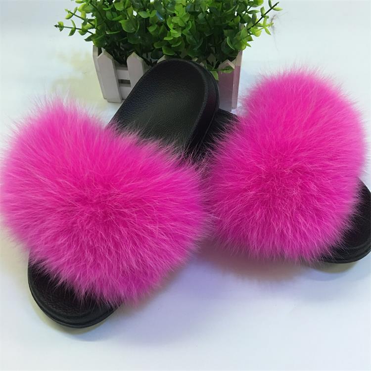 Cute Plush Fox Hair Fluffy Furry Slippers