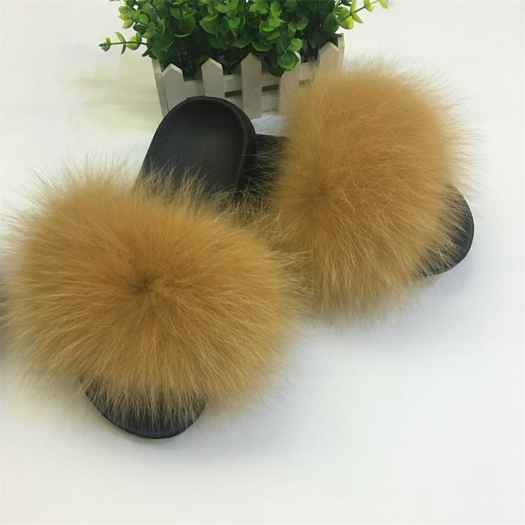 Cute Plush Fox Hair Fluffy Furry Slippers