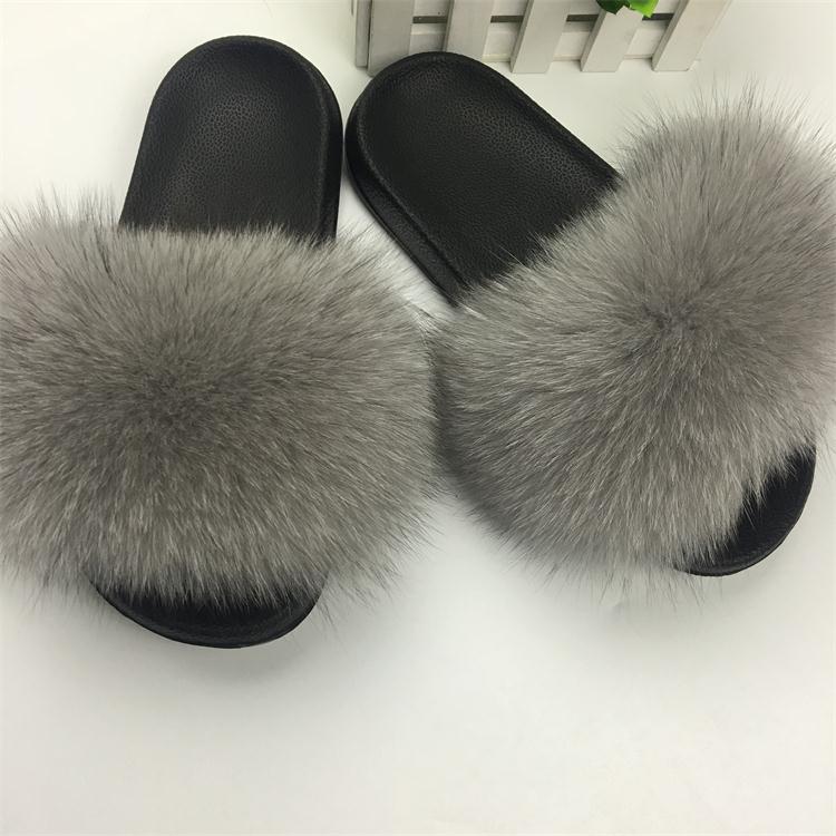 Cute Plush Fox Hair Fluffy Furry Slippers