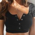 Women Short Sleeve Crop Top Elegant Vest