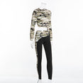 Camouflage Crop top Women Breathable Slim Set