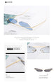 Cat Eye Rimless Metal Frame Sunglasses