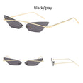 Cat Eye Rimless Metal Frame Sunglasses