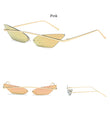 Cat Eye Rimless Metal Frame Sunglasses