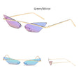 Cat Eye Rimless Metal Frame Sunglasses