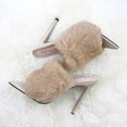 Pointed Toe Ladies Fur Women's Pumps High Heel