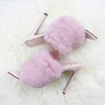 Pointed Toe Ladies Fur Women's Pumps High Heel