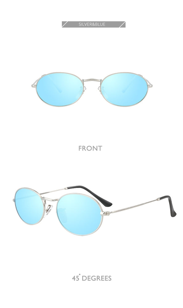 Oval Alloy Frame Retro Sunglasses