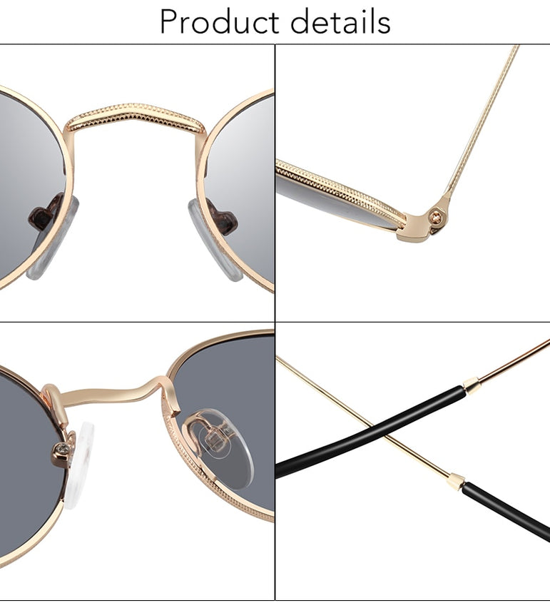 Oval Alloy Frame Retro Sunglasses