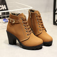 Square Women Winter High Heel Boots