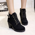 Square Women Winter High Heel Boots