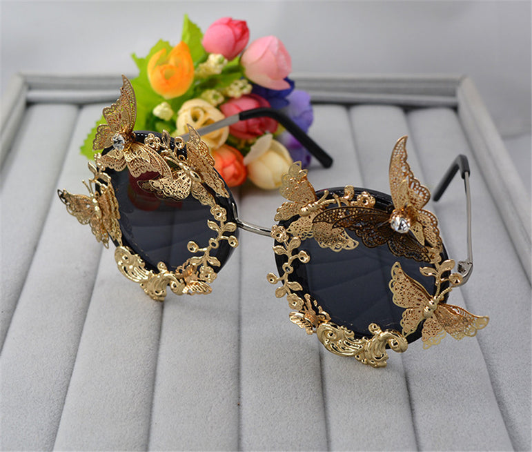 Luxury Handmade Rhinestone Diamond Flower Sunglasses