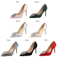 Elegant Crystal Pointed Toe Thin Women Pumps High Heel