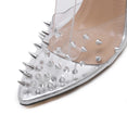 Sexy Pointed Toe Transparent Rivets High Heel