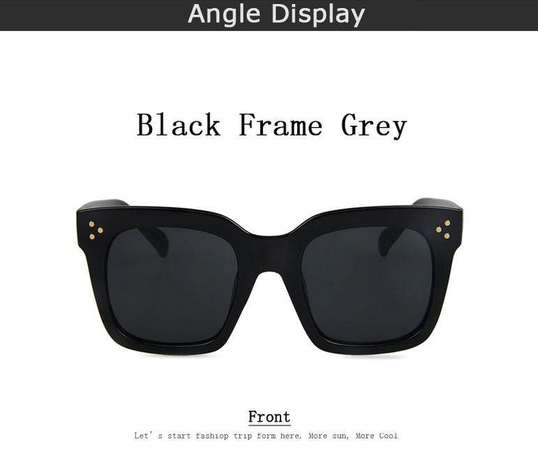 Square Vintage Women Big Frame Sunglasses