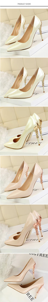 Thin Pointed Toe Bridal Women Pumps High Heels