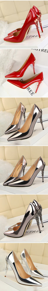 Thin Pointed Toe Bridal Women Pumps High Heels