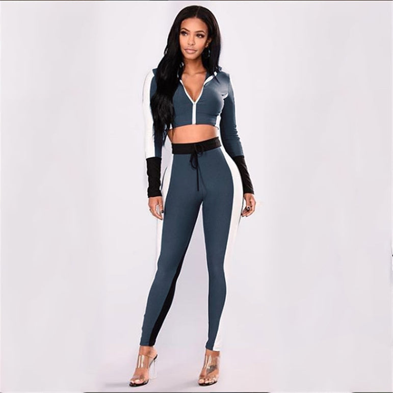 Camouflage Crop top Women Breathable Slim Set