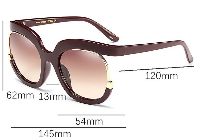 Luxury Oversized Square Gradient Sunglasses