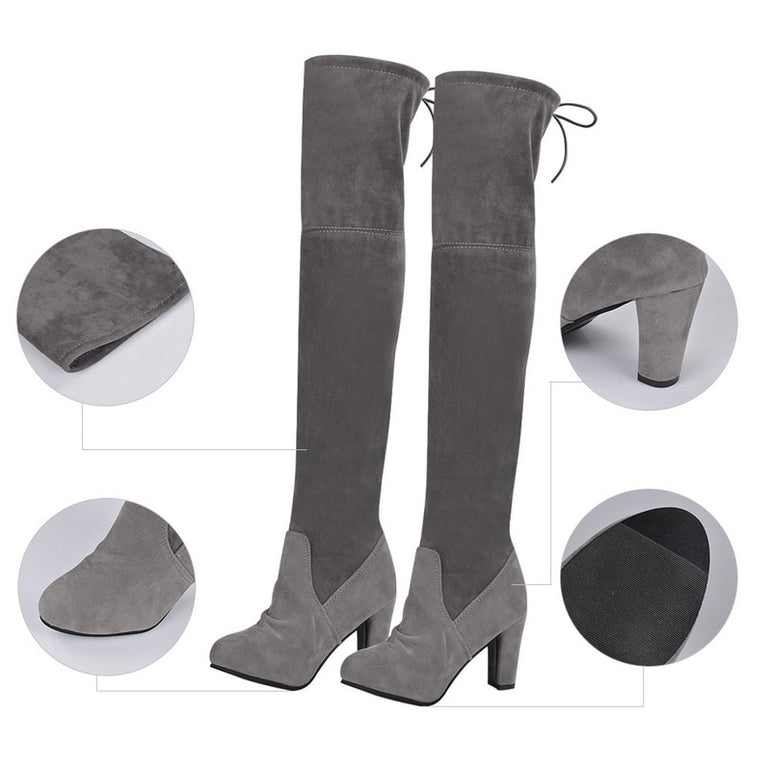 Women Faux Suede Women Over The Knee Boots