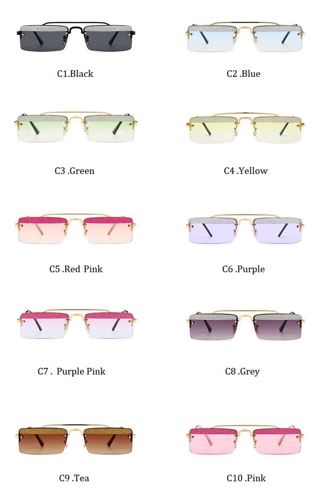 Rimless Retro Shades Small Sunglasses