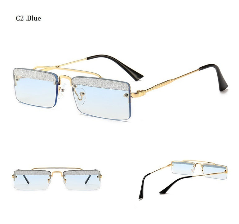 Rimless Retro Shades Small Sunglasses