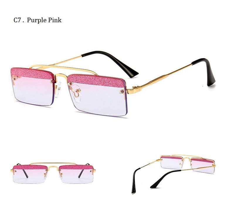 Rimless Retro Shades Small Sunglasses