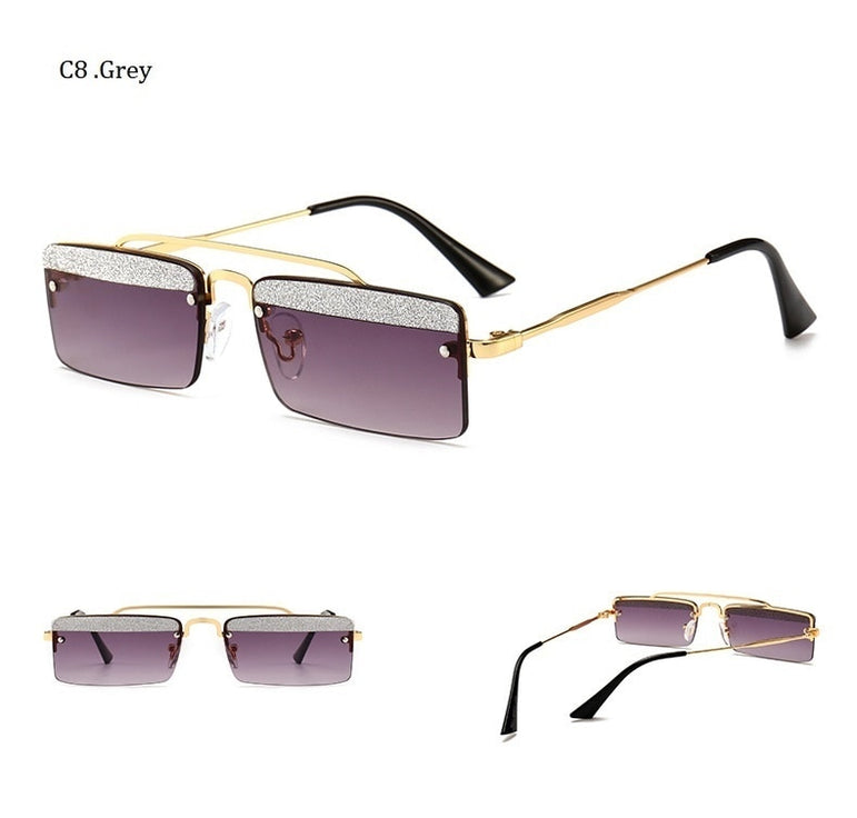 Rimless Retro Shades Small Sunglasses