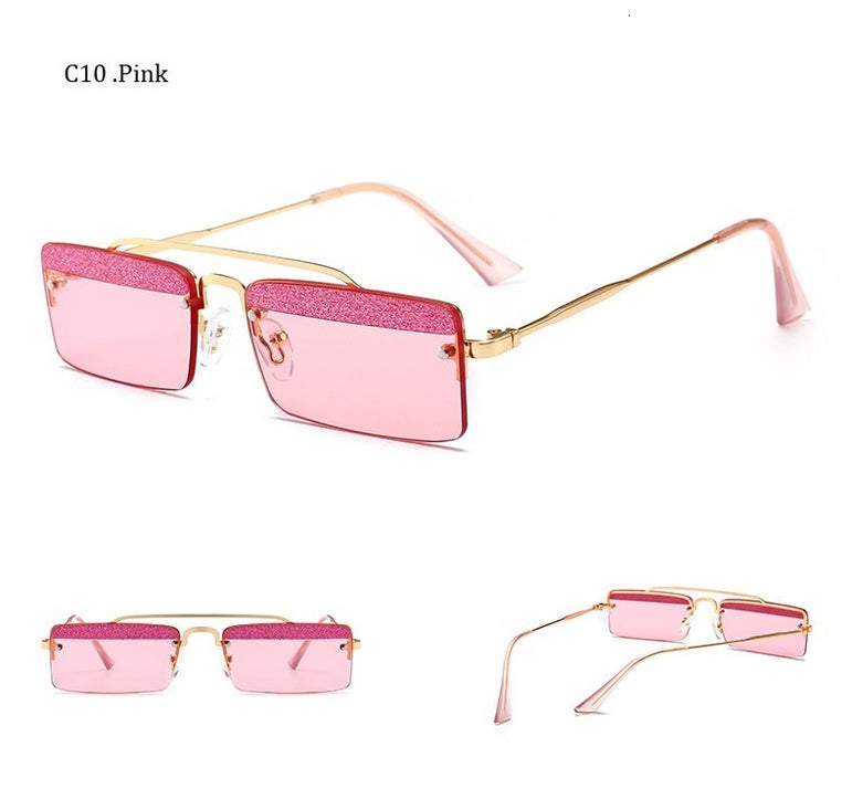 Rimless Retro Shades Small Sunglasses