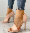 Stiletto Peep Toe Pumps High Heels