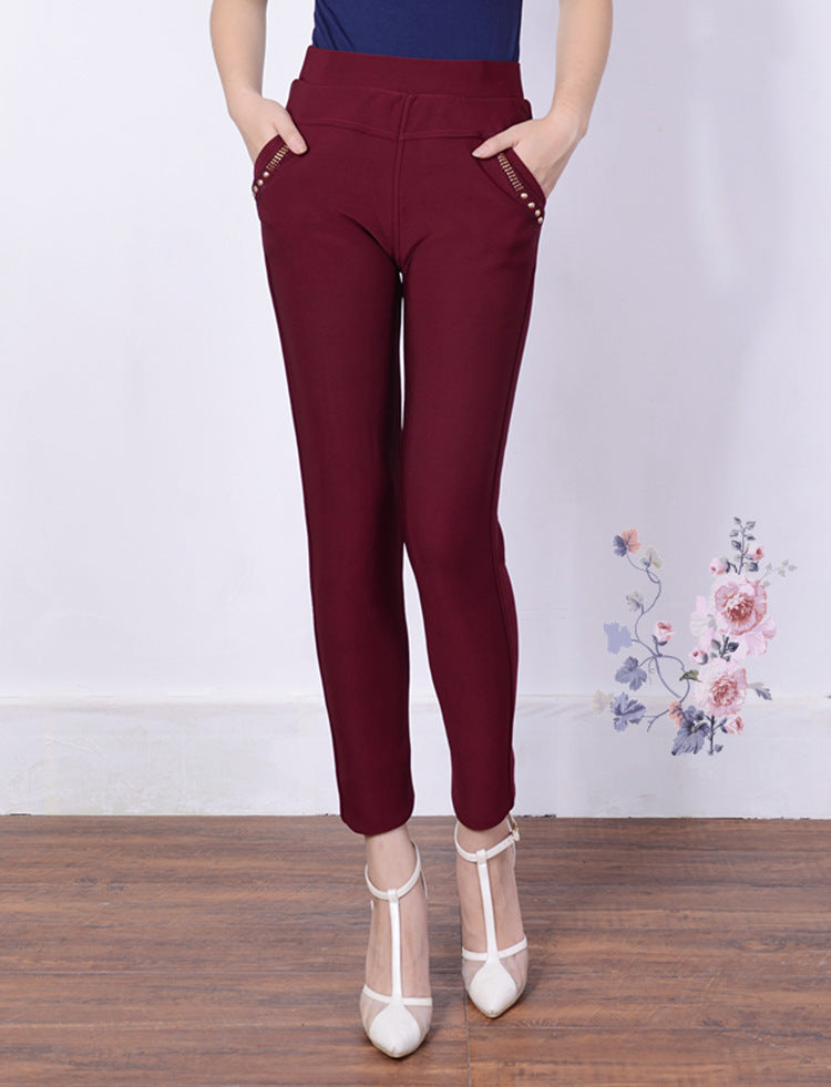 Casual Style Women Velvet Warm Pants