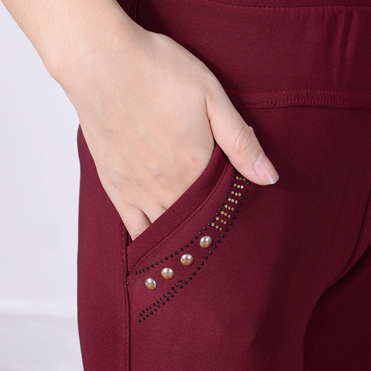 Casual Style Women Velvet Warm Pants