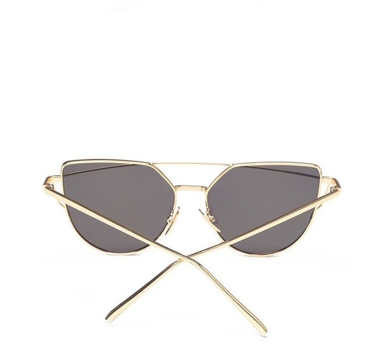 Vintage Metal Reflective Cat eye Sunglasses