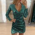 Elegant Women V neck Self Cultivation Bodycon Mini Dress