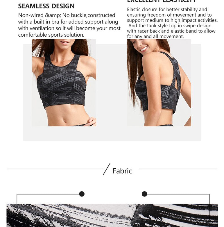 Fitness Bronzing pattern Sports Bra