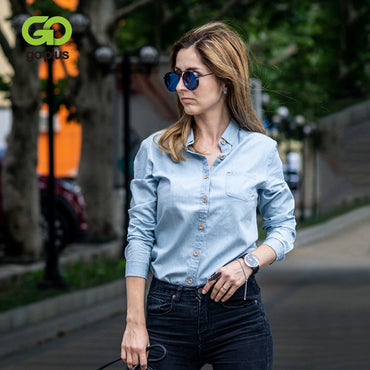 Elegant Clothing Women Denim Blouses